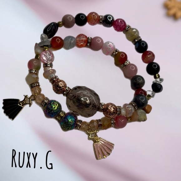Multicolor Beaded Bracelets with ballerina 🩰 charms - Picture 12 of 14
